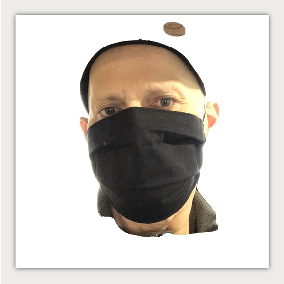 2 Handmade Unisex Black Blue Cotton Face Masks NEW - Picture 5 of 8